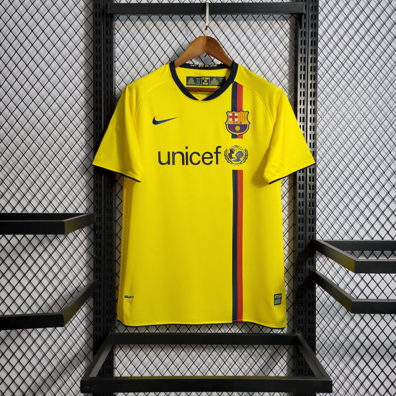 Camisa Barcelona Away 08/09 Retrô - Amarelo