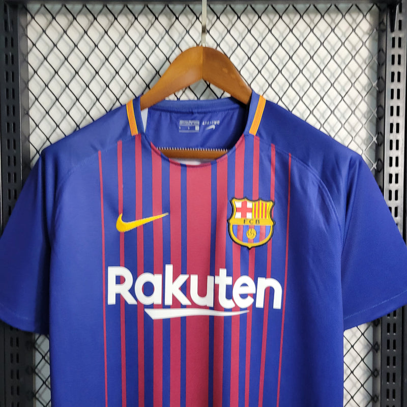 Camisa Barcelona 17/18 Retrô - Vermelha e azul