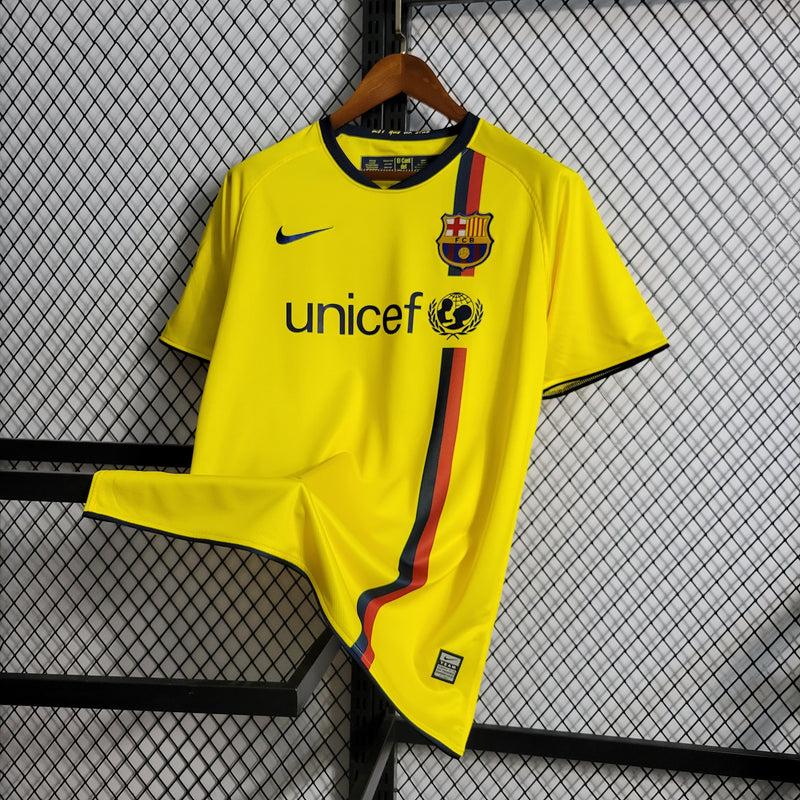 Camisa Barcelona Away 08/09 Retrô - Amarelo