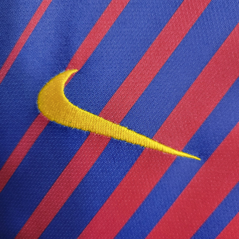 Camisa Barcelona 17/18 Retrô - Vermelha e azul