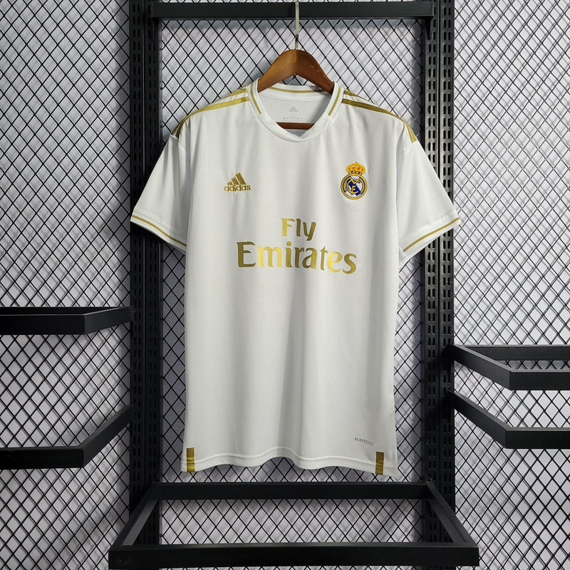 Camisa Real Madrid Home 19/20 Retrô - Branca e Dourada