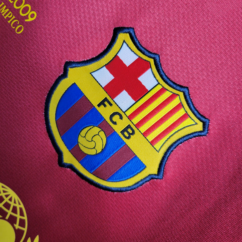 Camisa Barcelona Home 08/09 Retrô - Vermelha e azul