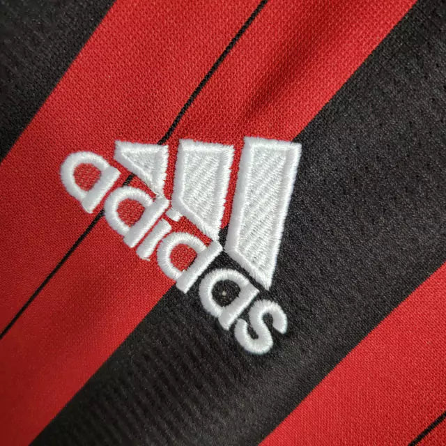 Camisa Milan Home 13/14 Retrô Manga Longa - Vermelha e Preta