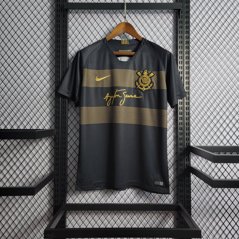 Camisa Corinthians Ayrton Senna 18/19 Retrô - Preta