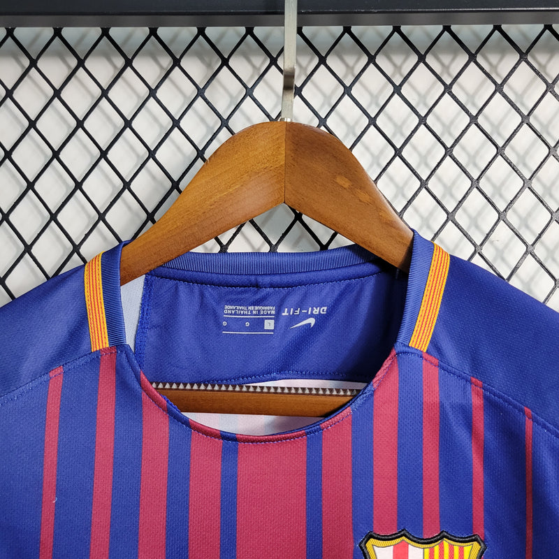 Camisa Barcelona 17/18 Retrô - Vermelha e azul