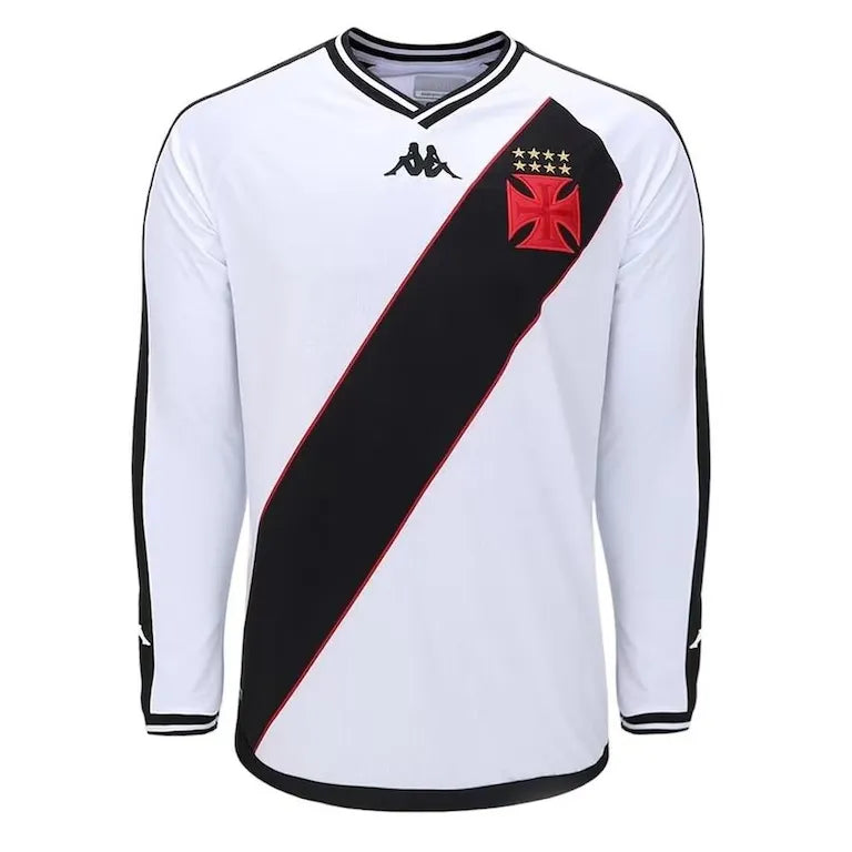 Camisa Vasco Away 24/25 Manga Longa - Branca e Preta