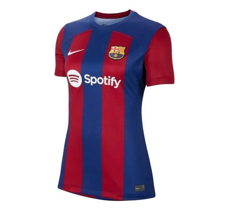 Camisa Barcelona Feminina Home 23/24 - Azul e Vermelha