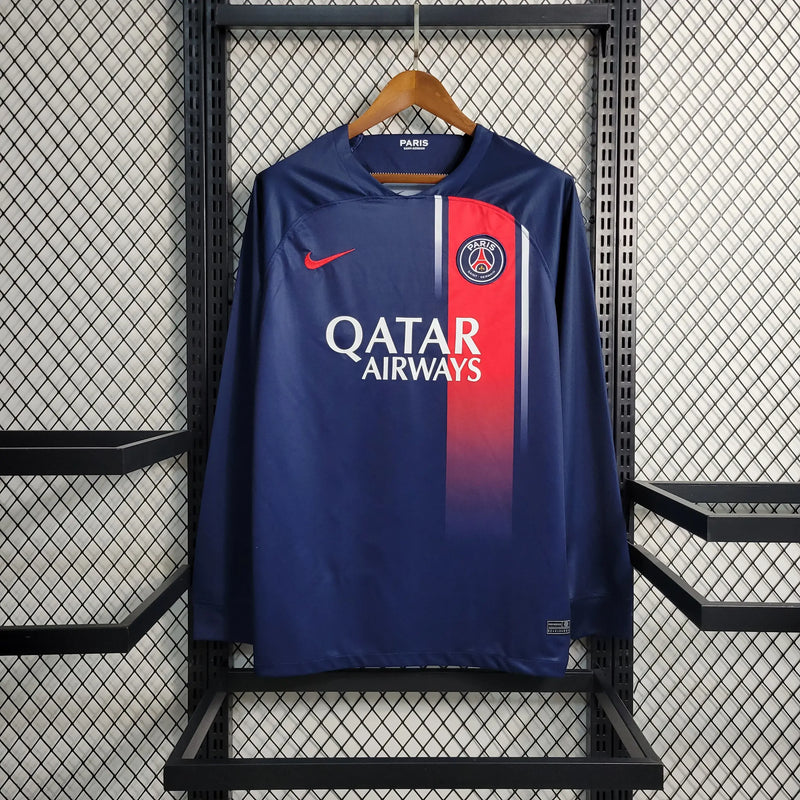 Camisa PSG Home 23/24 Manga Longa - Azul