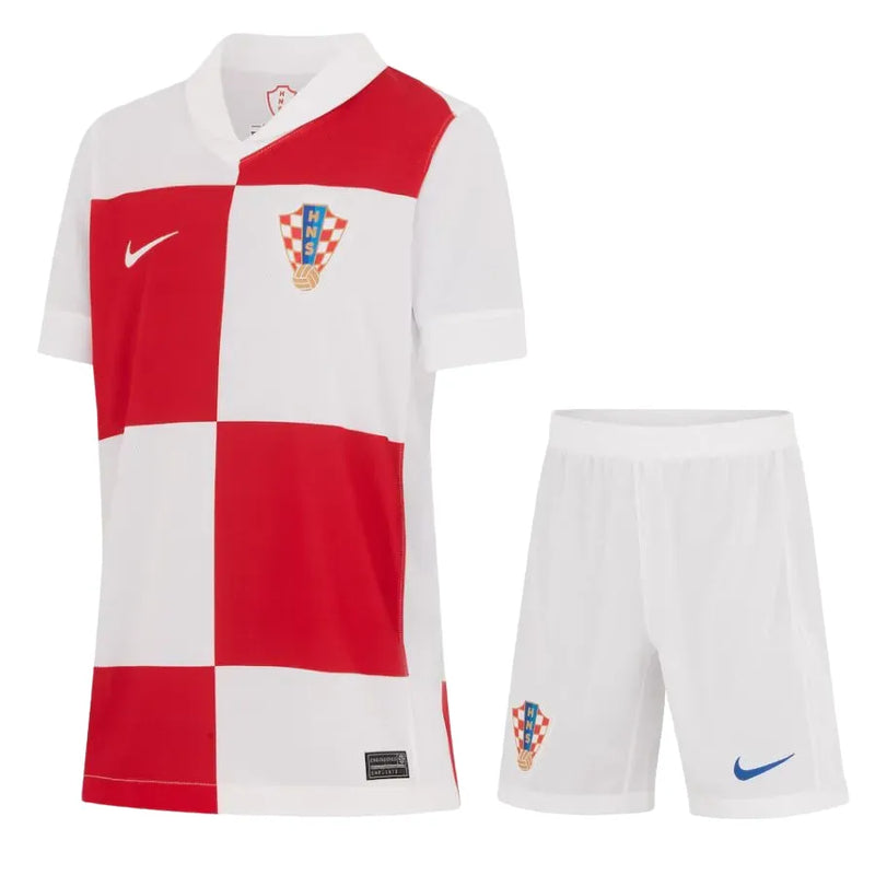 Conjunto Infantil Croácia I 2024 - Branco e Vermelho