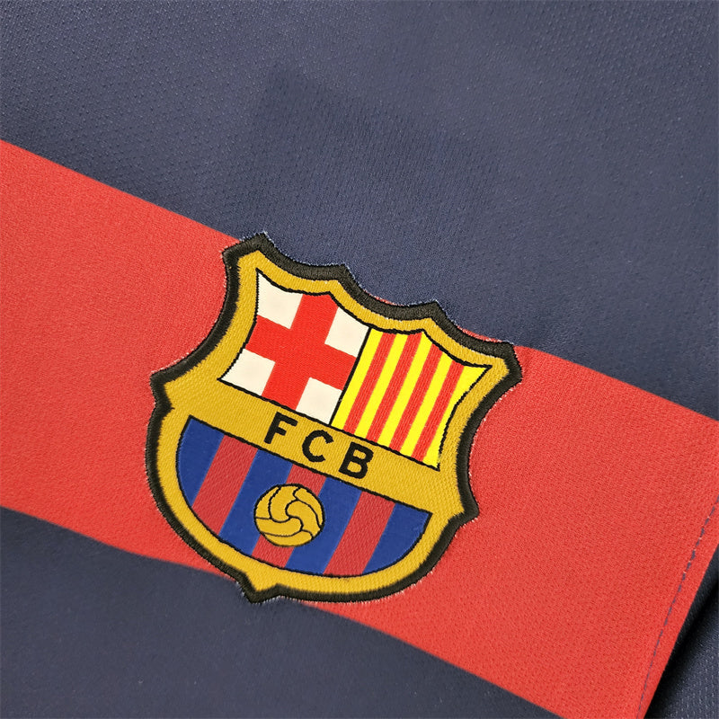 Camisa Barcelona Home 15/16 Retrô - Vermelha e azul