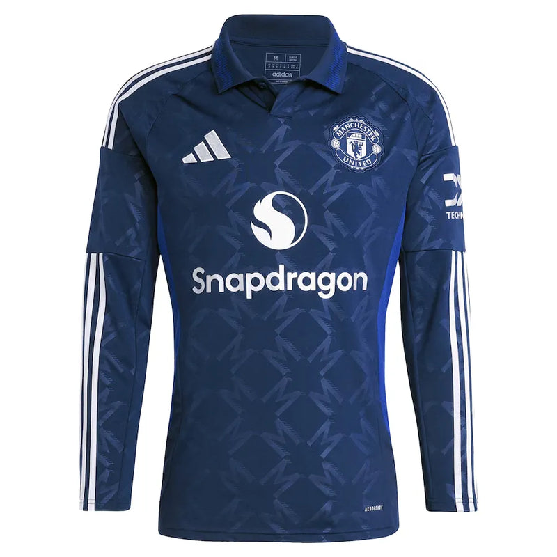 Camisa Manchester United Away 24/25 Manga Longa - Azul